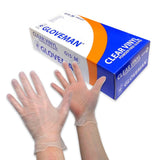 Clear Vinyl Powder Free Disposable Gloves UK-100 pieces Medium - Compas Shopping