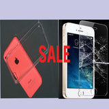 Clear Gel Case & Tempered Glass For iPhone 11/ 11 Pro/ 11 Pro Max/ XS Max/XR/XS/X/8/7/6/6S Plus/5/5S/5C - Compas Shopping