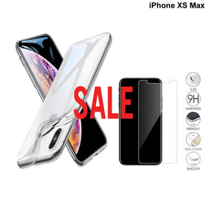 Clear Gel Case & Tempered Glass For iPhone 11/ 11 Pro/ 11 Pro Max/ XS Max/XR/XS/X/8/7/6/6S Plus/5/5S/5C - Compas Shopping