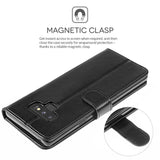 Black PU Leather Flip Wallet Case Kickstand Cover Case For Samsung Phone Models - Compas Shopping