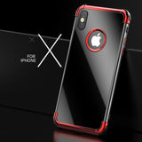 Luxury Shockproof Electroplated Hybrid Clear Gel Case For Apple iPhone XS/ X/ 8 Plus/ 8/ 7 Plus/ 7/ 6S Plus/ 6S/ 6 Plus/ 6 - Compas Shopping