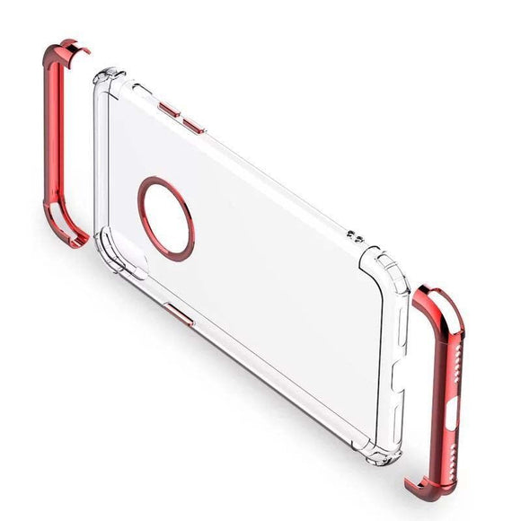 Luxury Shockproof Electroplated Hybrid Clear Gel Case For Apple iPhone XS/ X/ 8 Plus/ 8/ 7 Plus/ 7/ 6S Plus/ 6S/ 6 Plus/ 6 - Compas Shopping